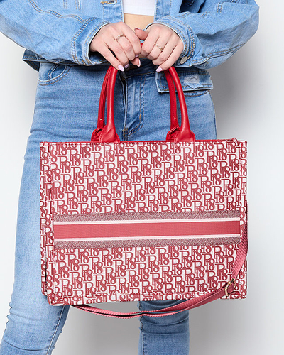 Geanta rosie shopper dama cu imprimeu - Accesorii