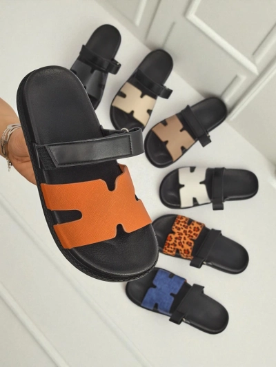 Royalfashion Sandale slip-on pentru femei din piele ecologică FlexiComfi