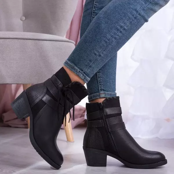 OUTLET Cizme negre pe postul Junco - Incaltaminte