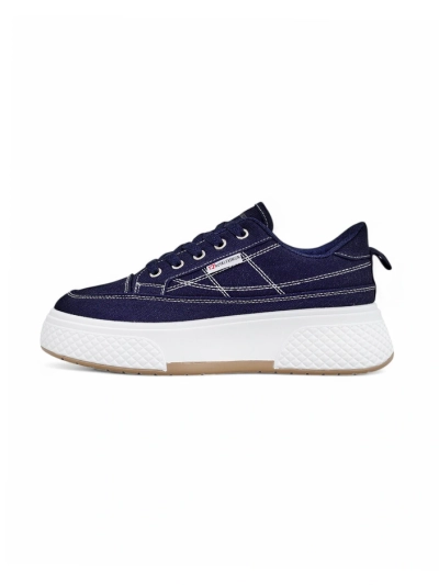 Sneakers de damă Callista cu platformă, bleumarin, material textil, primăvară-vară