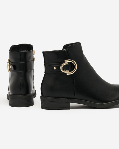 Royalfashion Cizme negre pentru femei a'la sztyblety cu ornamente Ederte