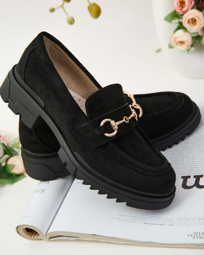 Royalfashion Mocasini de damă traforați cu lanț Imerila