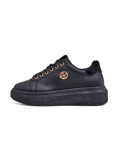 Sneakers femininu Erato Nero riba plataforma di skina ekolójiku 5cm