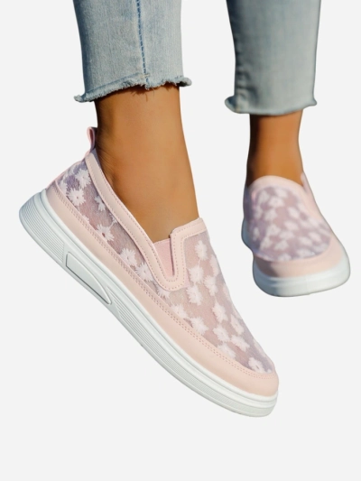 Loafers din plasă pentru femei Royalfashion cu flori Emzos