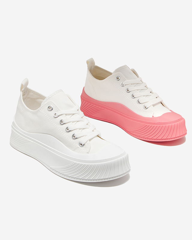 OUTLET Tenisi dama albi si roz Nerikas - Incaltaminte