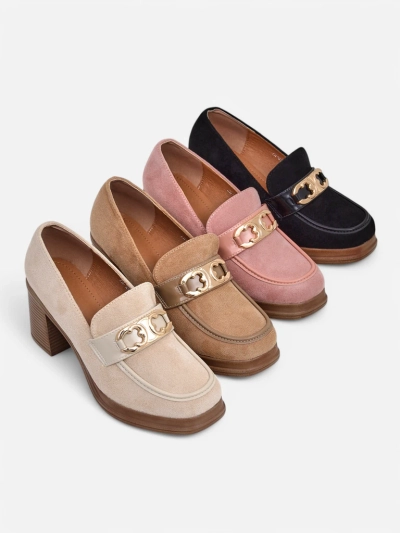 Mocasi de damă Royalfashion pe tocul bloc Qeroy