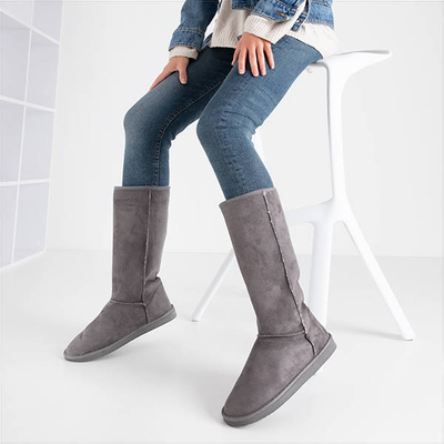 Cizme de zăpadă calde pentru femei în gri Shaea - Încălțăminte