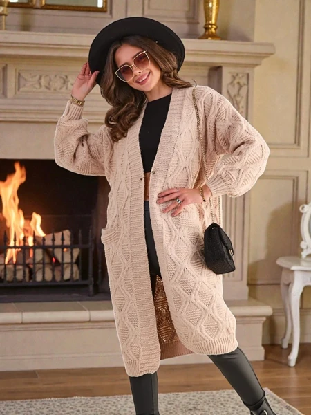 Royalfashion Pulover poncho tricotat pentru femei