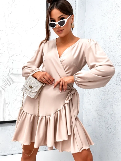 Rochie mini legată Royalfashion pentru femei cu volane
