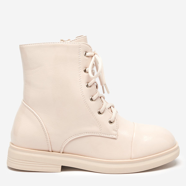 OUTLET Cizme de dama cu dantela bej Lotis - Incaltaminte