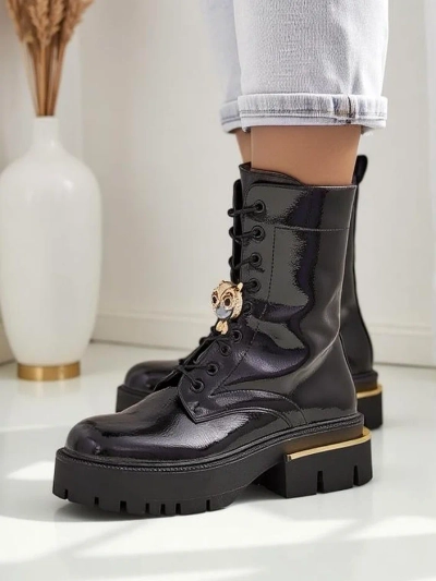 Ghete de lucru din piele lăcuită pentru femei Royalfashion Tesiolle