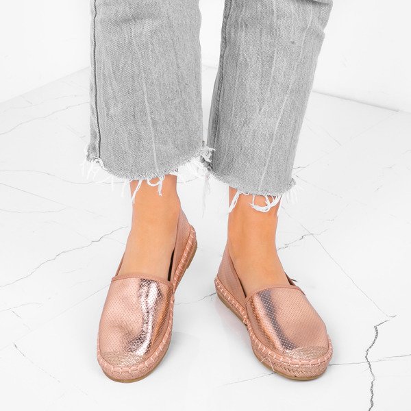 Różowo - złote espadryle z delikatnym pobłyskiem Palladia - Obuwie