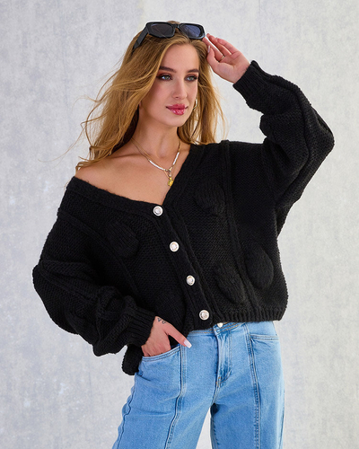 Royalfashion Pulover tricotat pentru femei cu nasturi