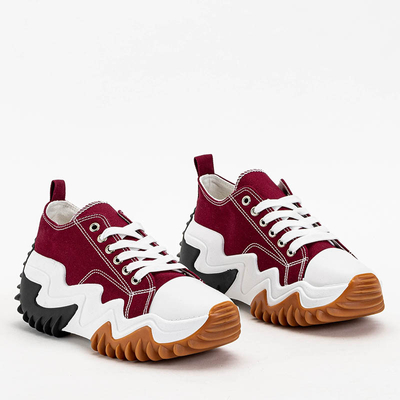 Pantofi sport de dama visiniu a'la adidasi Wenova - Incaltaminte