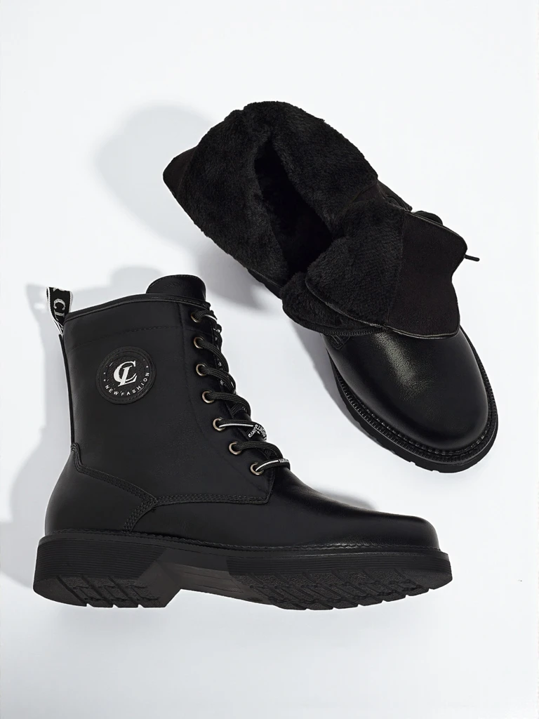 Botine Dama Luna Negre Piele Elegante de Zi cu Zi