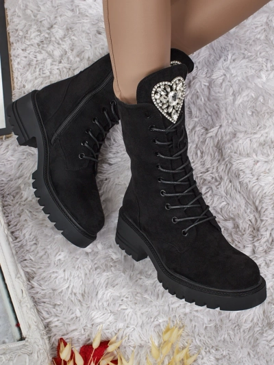 Botine Dama Luna Negre Piele Elegante de Toamnă