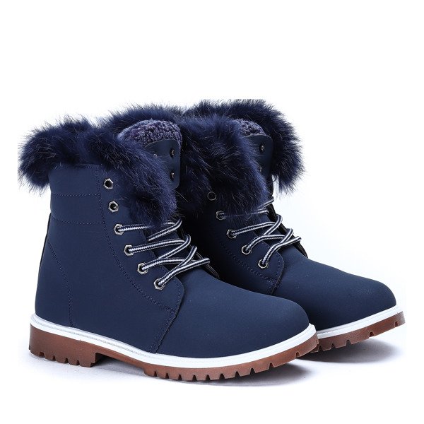 Ocieplane trapery w kolorze granatowym Sofja - Obuwie