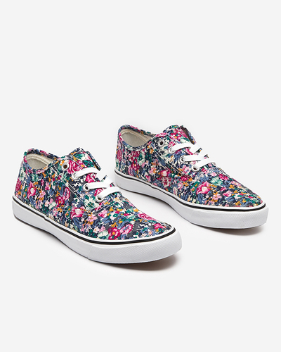 OUTLET Adidași florali de damă albastru marin Surfi - Încălțăminte