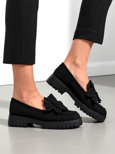 Mocasi eco suede pentru femei Royalfashion cu floarea Floverse