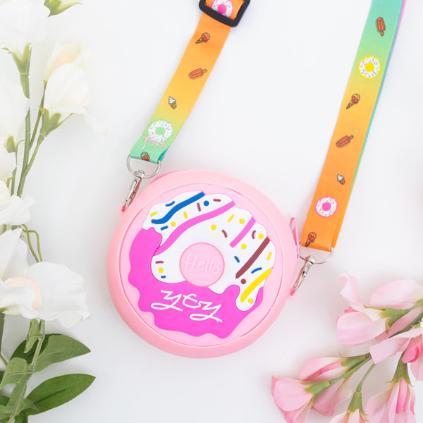 Geantă de mână roz cu gogoașă - Genti de mână