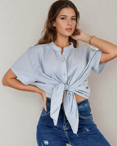 Royalfashion Cămașă oversize pentru femei cu broderie