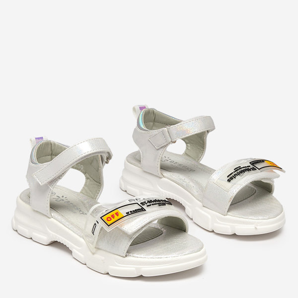 Sandale argintii stralucitoare pentru fete Lorij - Incaltaminte