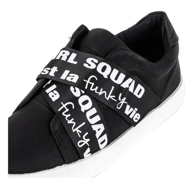 Ghete negre cu inscripție Virginia - Încălțăminte