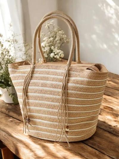 Royalfashion Geantă de paie mare pentru femei