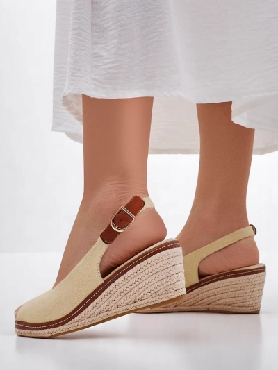 Sandale cu toc wedge Royalfashion pentru femei, cu vârful deschis Tafenis