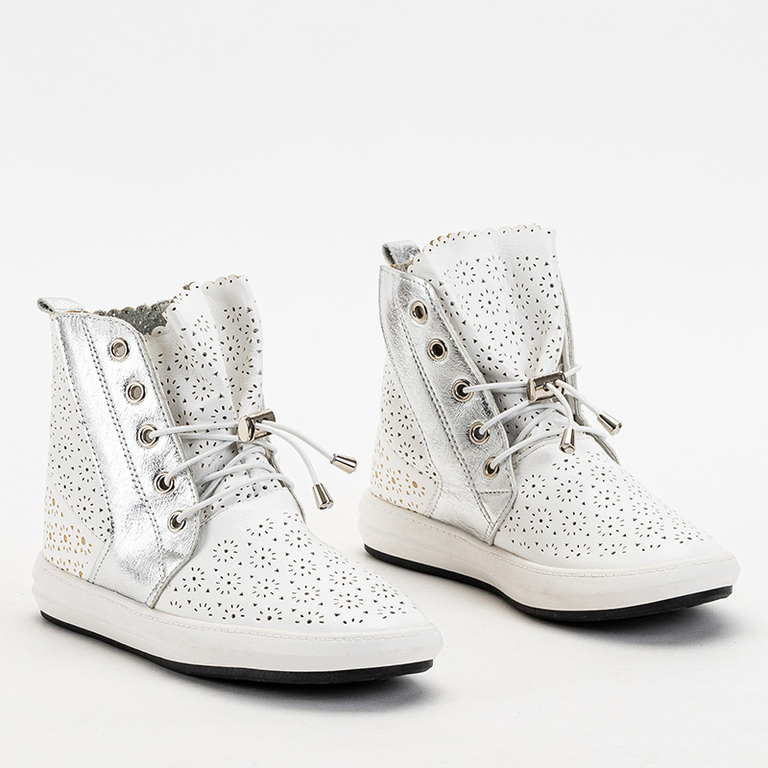 OUTLET Cizme slip-on ajurate copii Lonsi albe - Incaltaminte