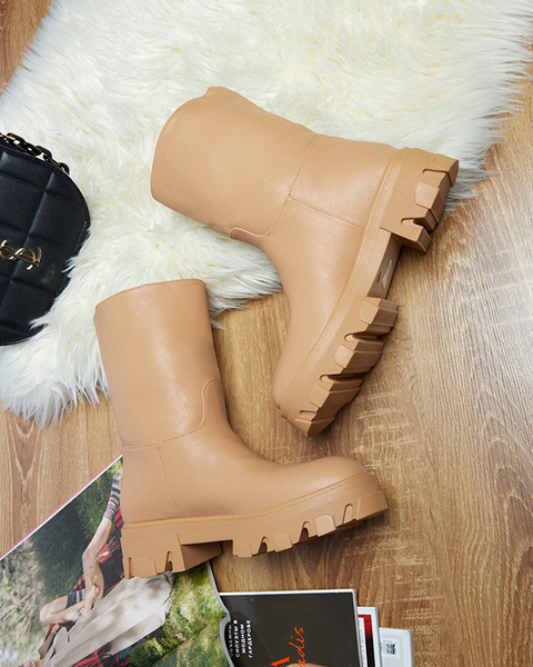 Botine de damă cu izolație Mekira camel - Încălțăminte