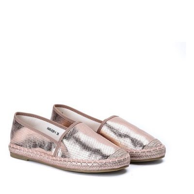 Różowo - złote espadryle z delikatnym pobłyskiem Palladia - Obuwie