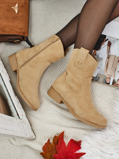 Botine de damă din piele ecologică de căprioară Kelmoria