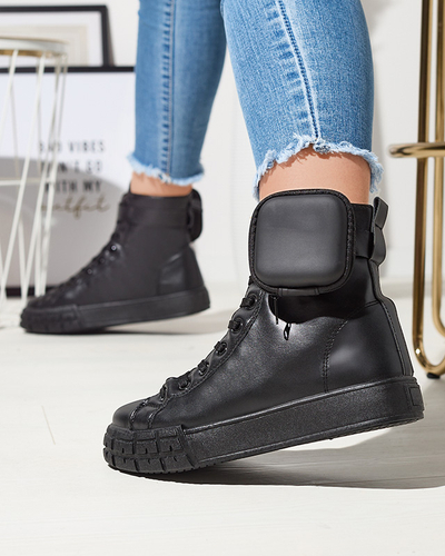 Pantofi sport de damă negri cu husă Efiffe- Footwear
