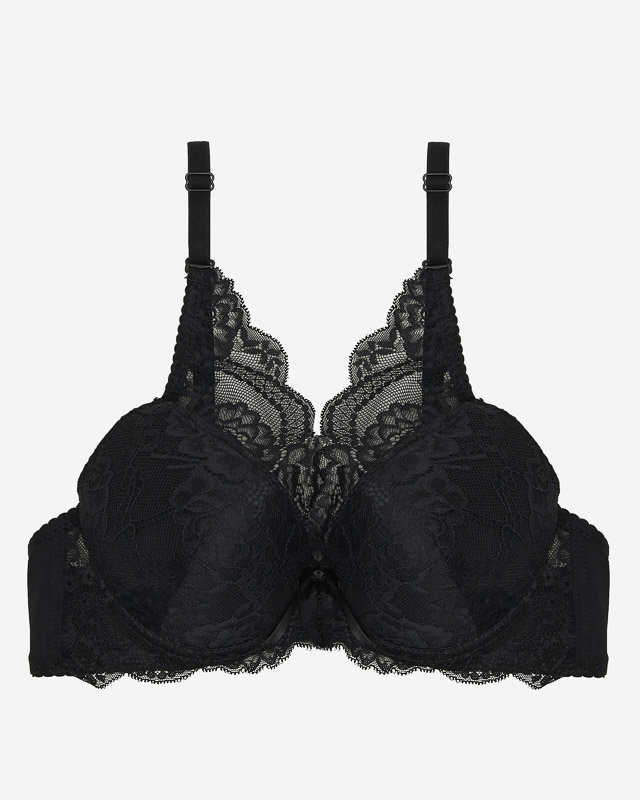 Sutien push-up dama cu dantela neagra - Lenjerie intima