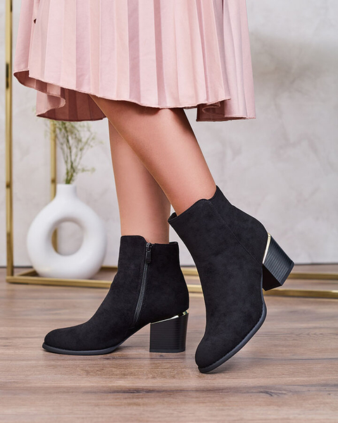 Royalfashion Cizme cu tocuri joase pentru femei negre Traestra