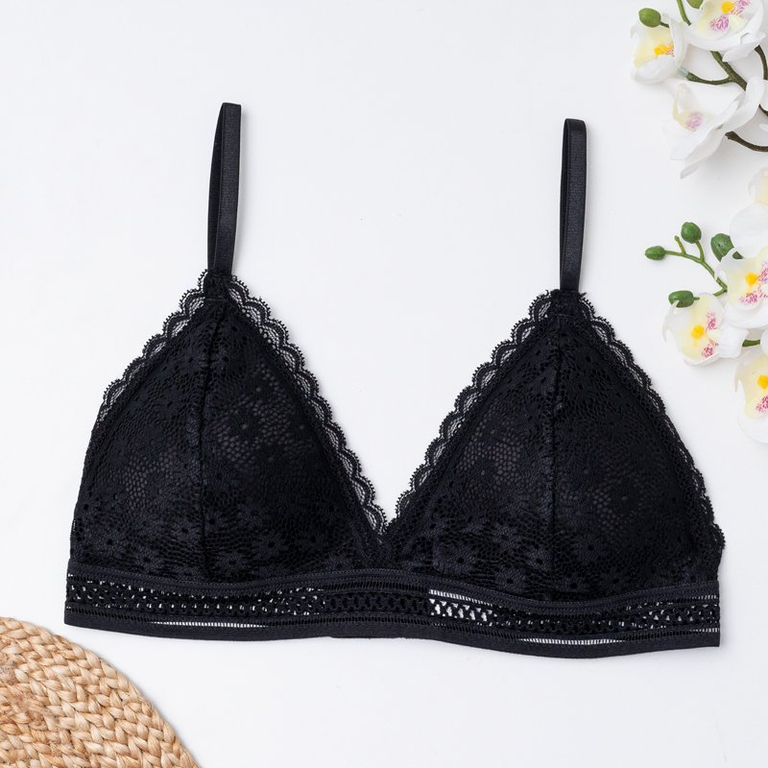 Sutien din dantelă neagră pentru femei - Lenjerie intimă