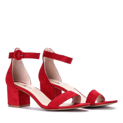 Czerwone sandały na słupku Madeleine - Obuwie