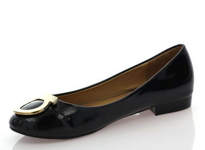 OUTLET Balerini negri pentru femei cu decor Kluasa - Încălțăminte