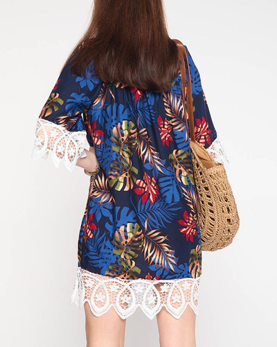 Tunica de dama cu frunze bleumarin - Imbracaminte