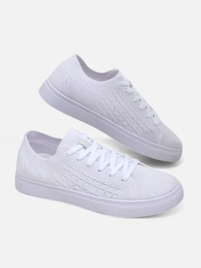 Sneakers Dama Royalfashion AURELIA – teniși textili albi pentru primăvară și vară