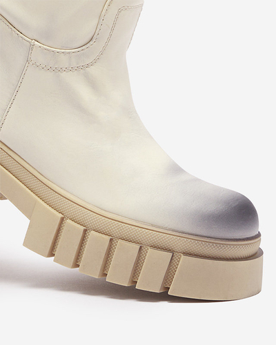 Cizme pentru femei Astaroth Mid-Calf Cream - Încălțăminte