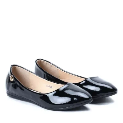 OUTLET Ballerine Meganno negre, brevetate - Încălțăminte