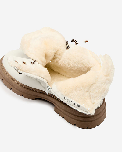 Royalfashion White cizme izolate pentru femei Radoras