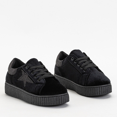 Pantofi de damă din velur Black Estreni - Încălțăminte