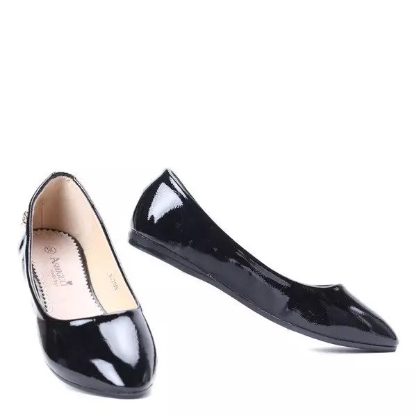 OUTLET Ballerine Meganno negre, brevetate - Încălțăminte