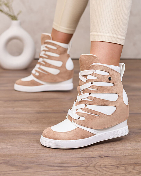 Royalfashion Cizme sport pe tocuri pentru femei Pamstinsa maro deschis