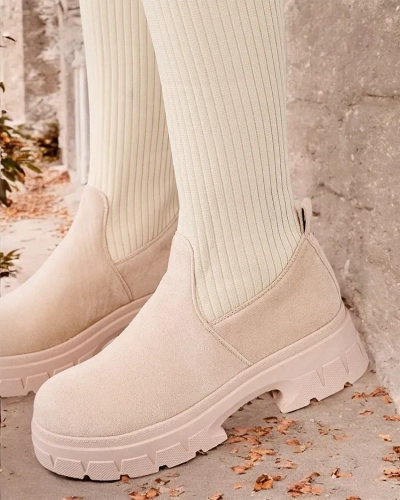 Royalfashion Women's Umigg slip-on knee-high boots