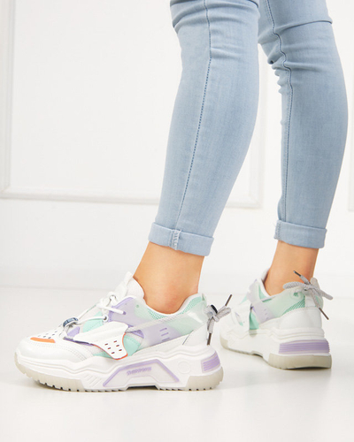 OUTLET Pantofi sport dama, adidasi in alb si mov Xillop - Incaltaminte