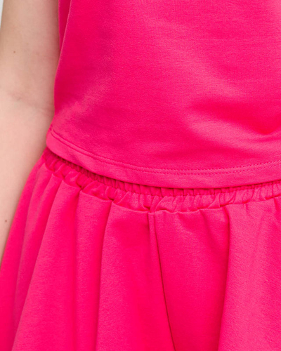 Set crop top sport pentru femei roz închis - Îmbrăcăminte